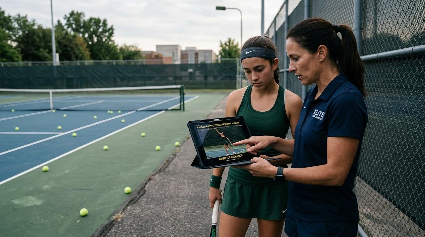 The Deliberate Practice Method: How Experts Get Better When Others Plateau 1 Coach-Student-Discussing-Tennis-Serves-Deliberate-Practice