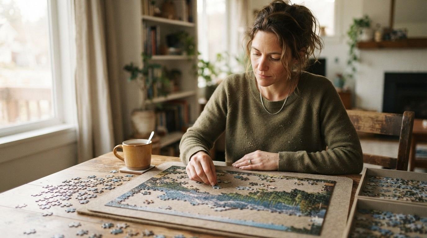 Woman-Working-On-Puzzle-Self-Healing
