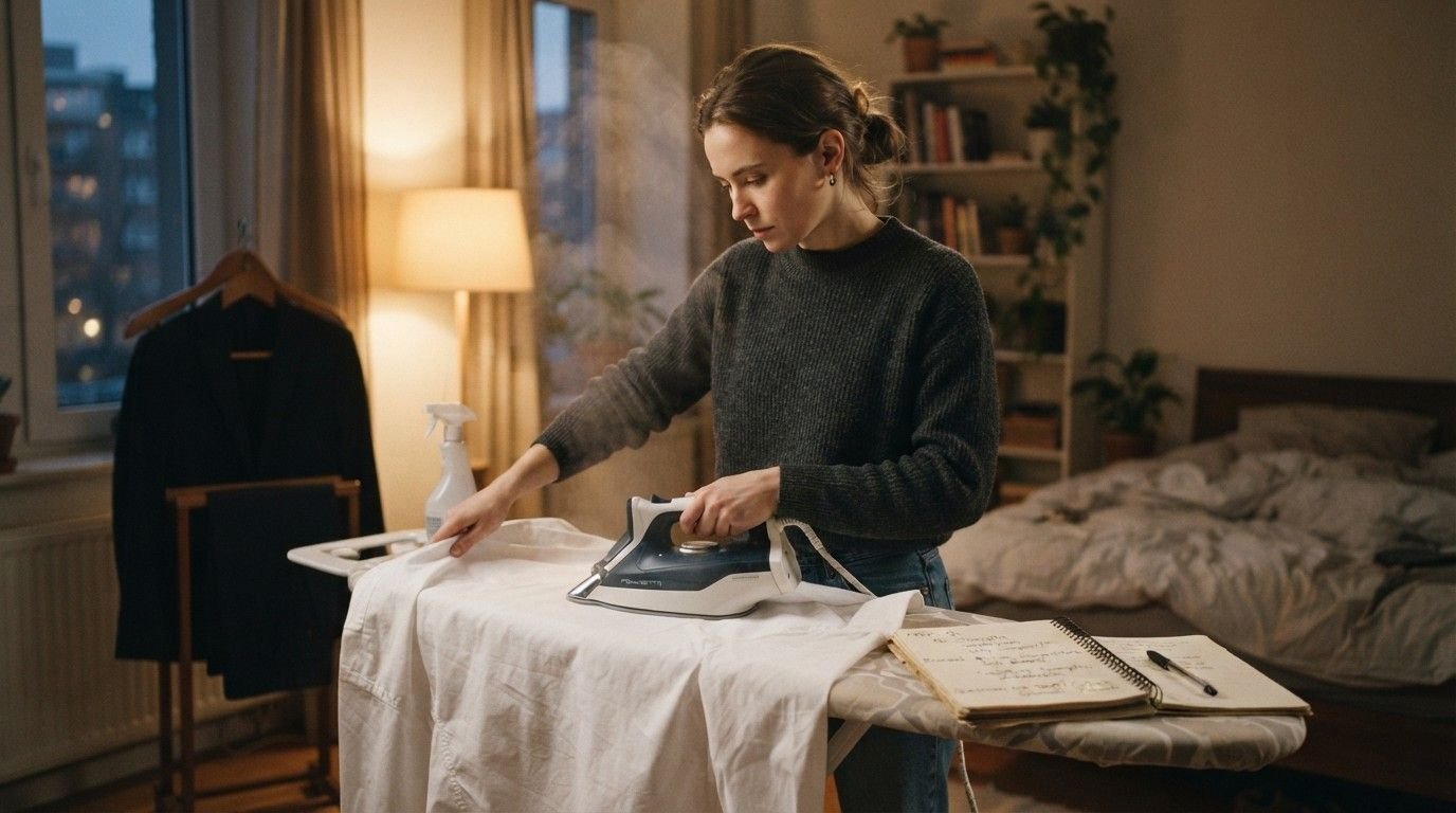 Woman-Ironing-Shirt-for-Meeting-Manifestation-Methods