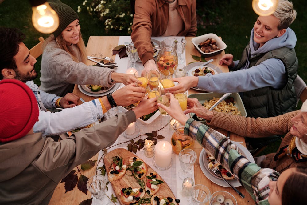 Cuffing-Season-Family-Dinner-Toasting