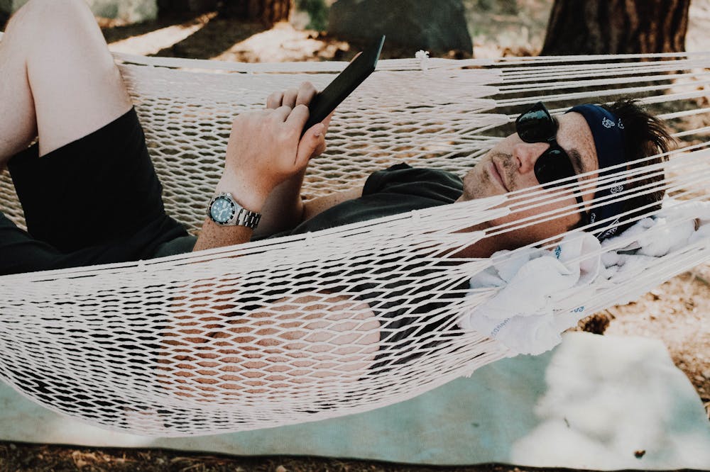 Zen-Man-Lying-On-Hammock