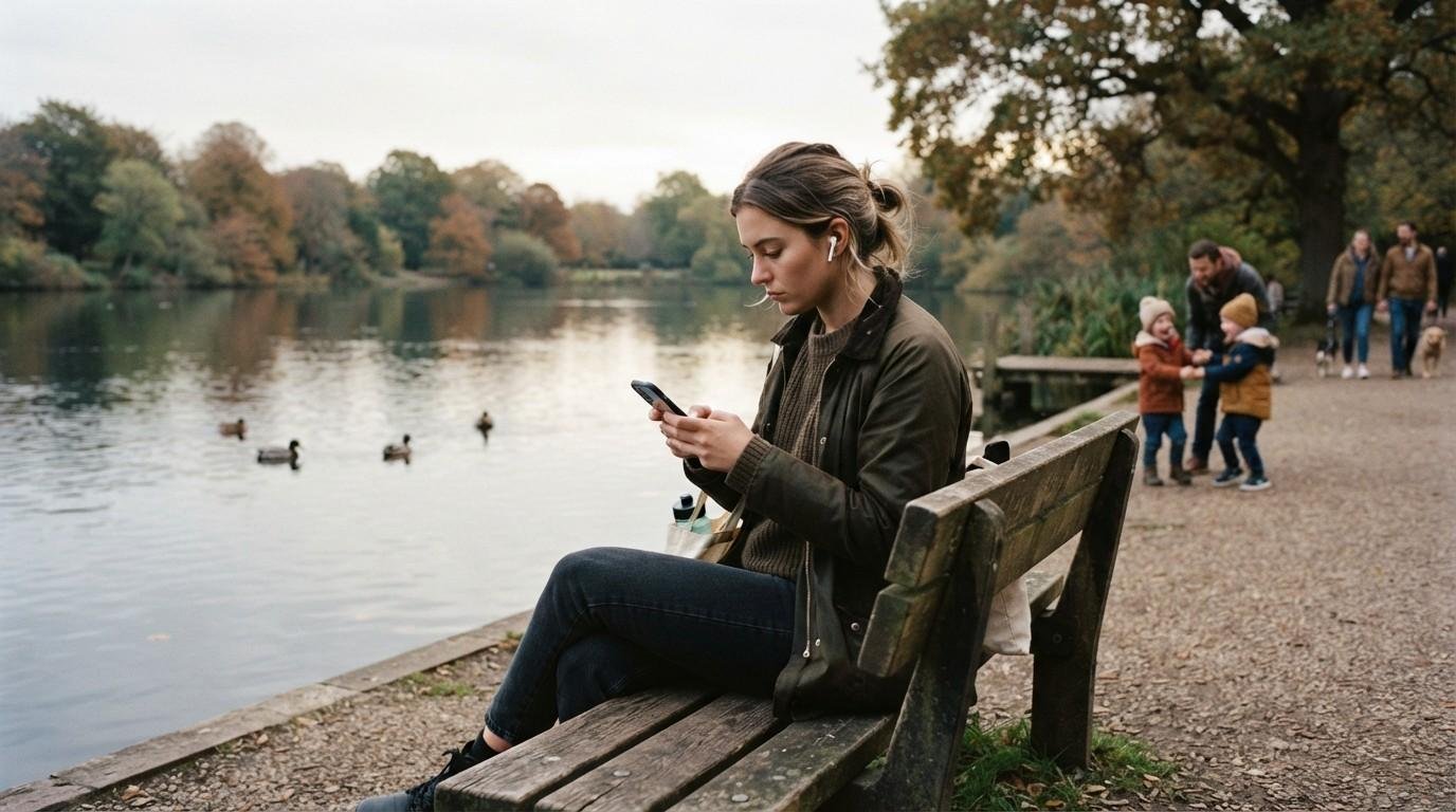 The Great Intellectual Decay: Can You Actually Reverse Brain Rot? 1 Woman-Scrolling-Phone-by-Lake-Brain-Rot
