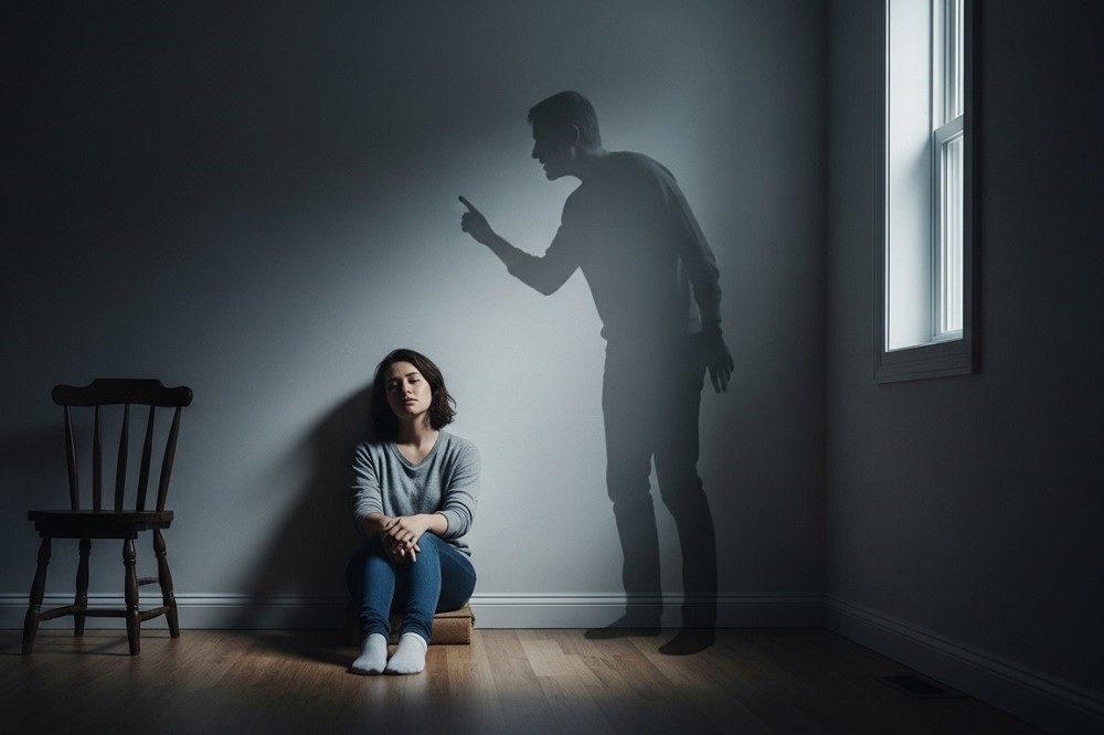 Girl-Sitting-Dimly-Lit-Room-Translucent-Figure-Behind