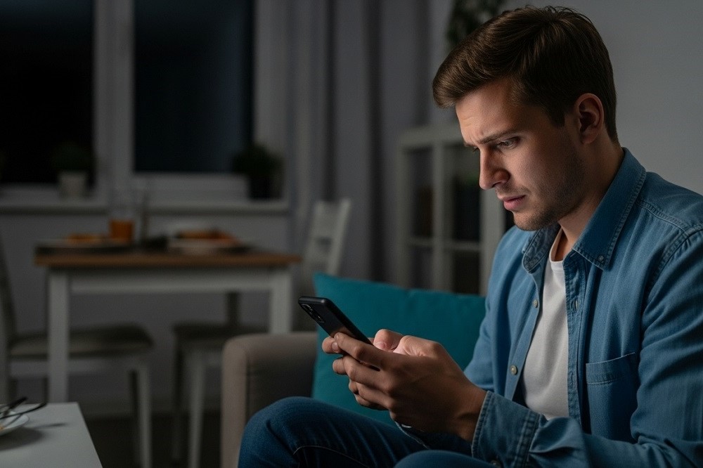 Man-Looking-At-Phone-Anxiously