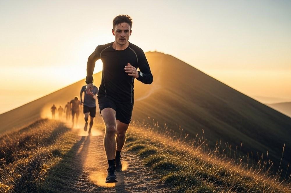 Man-Running-on-a-Steep-Trail