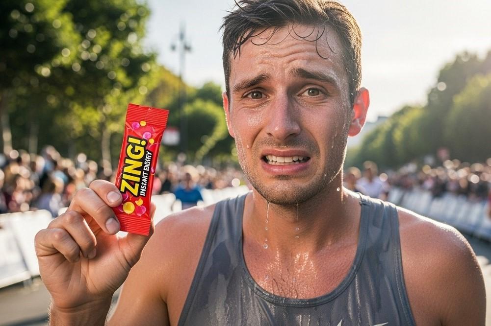 Marathon-Runner-Holding-Energy-Bar