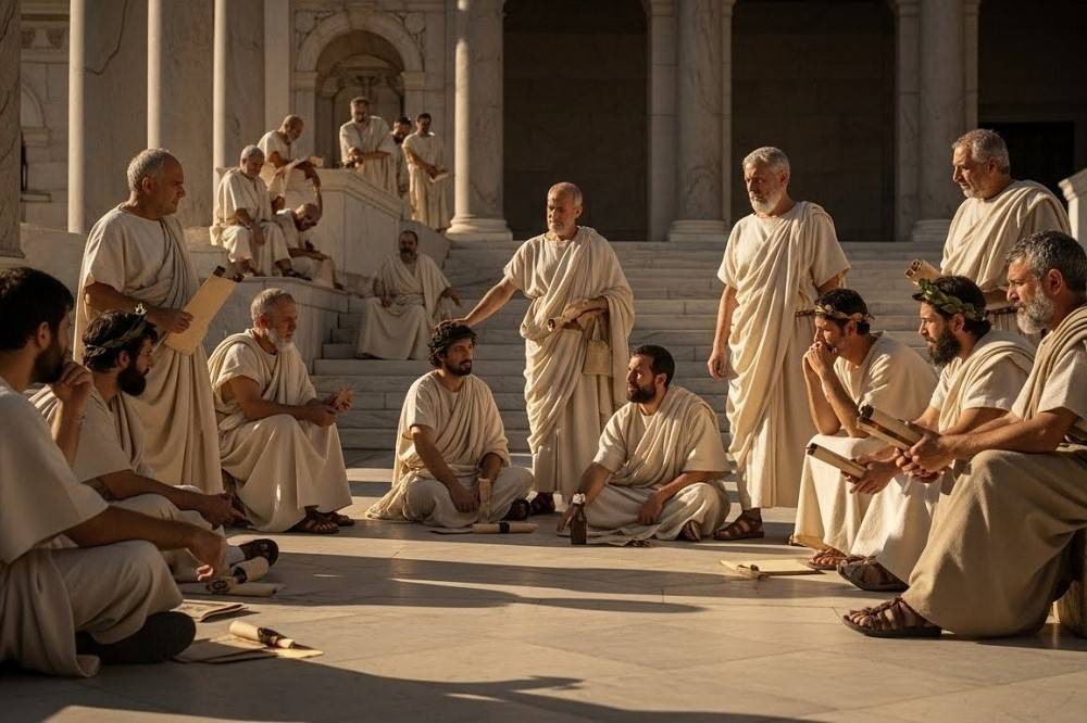 Stoic-Philosophers-Gather-Open-Air-Forum