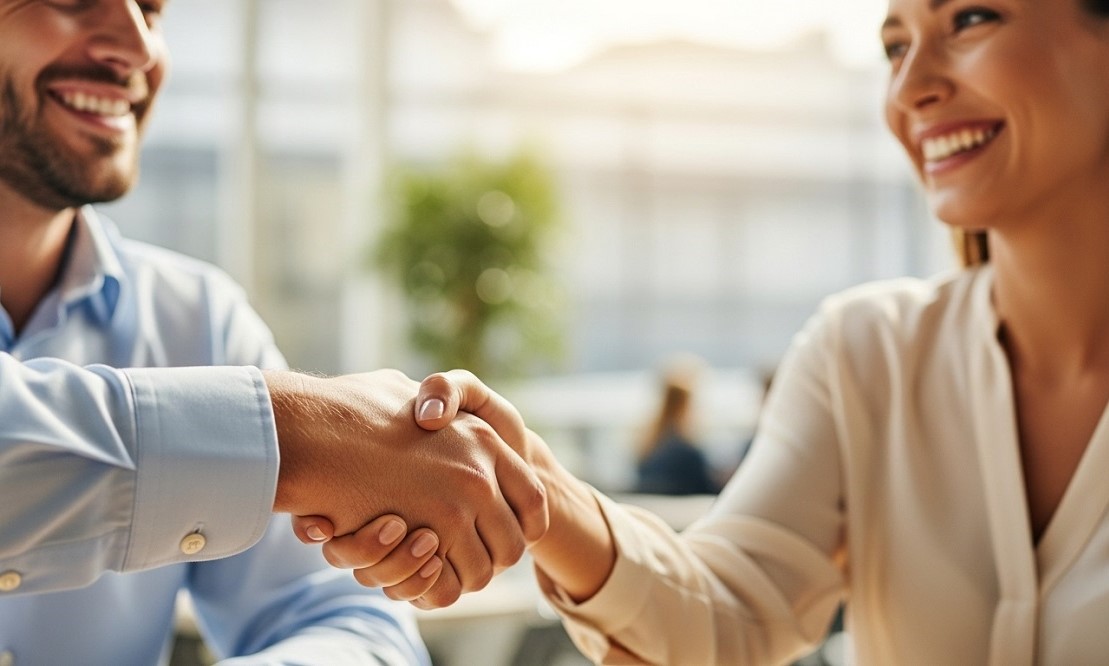 man-Woman-Shaking-Hands-Smiling