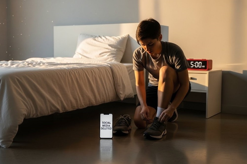 Young-Man-Tying-Shoelaces-in-Bedroom