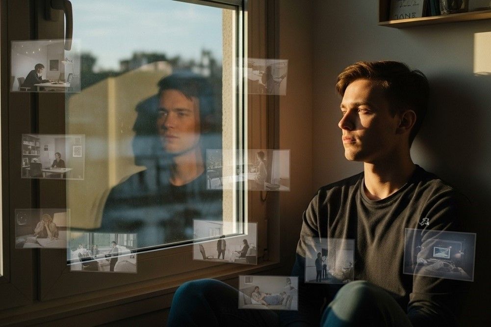 Young Man Reflecting On His Life