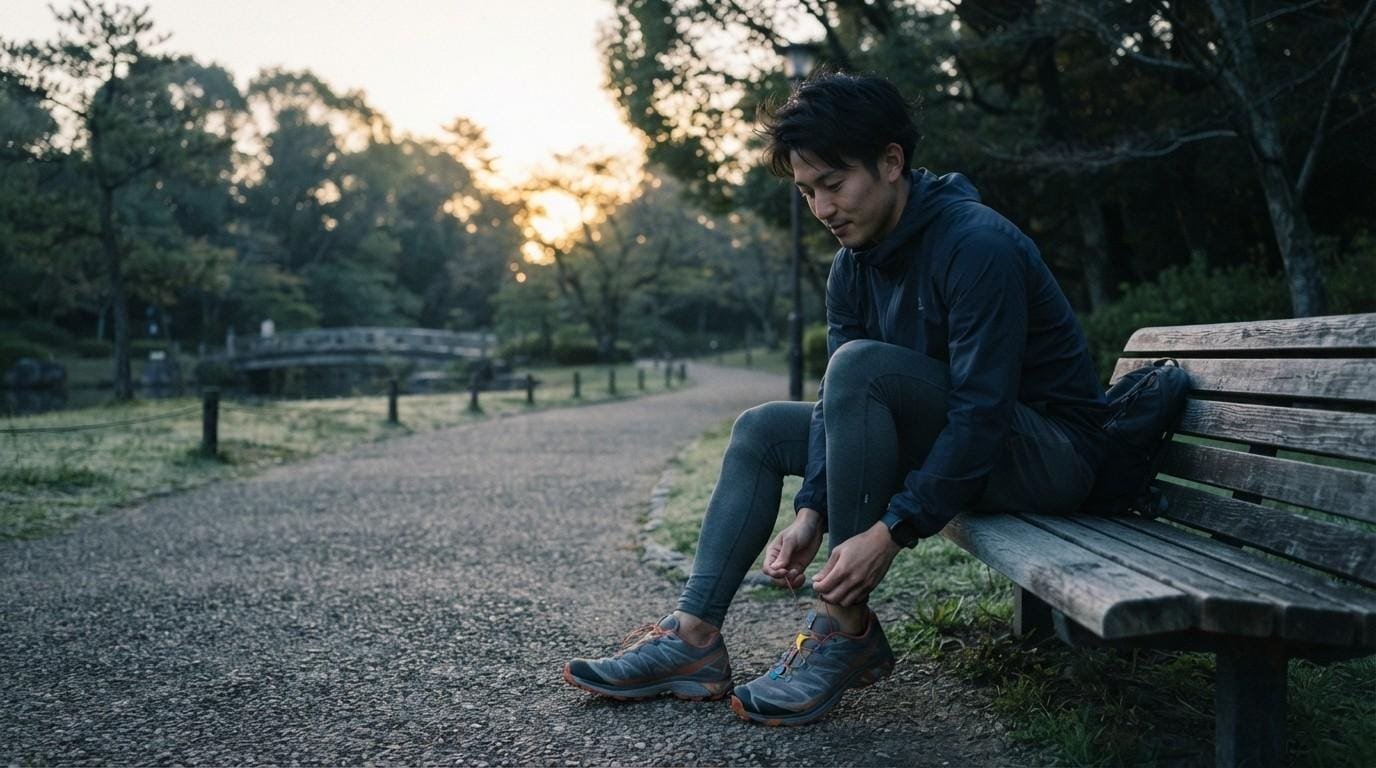The Great Intellectual Decay: Can You Actually Reverse Brain Rot? 2 Man-Tying-Running-Shoes-Park-Setting-Goals