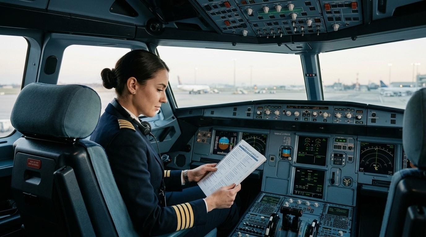 Pilot-Reviewing-Checklist-in-Cockpit-Peak-Performance