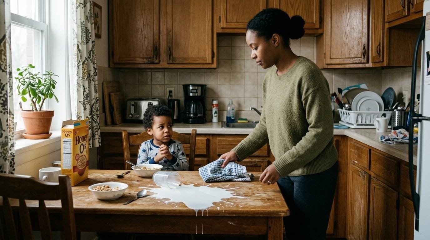 Woman-Calm-After-Child-Spilled-Milk-Master-Your-Emotions