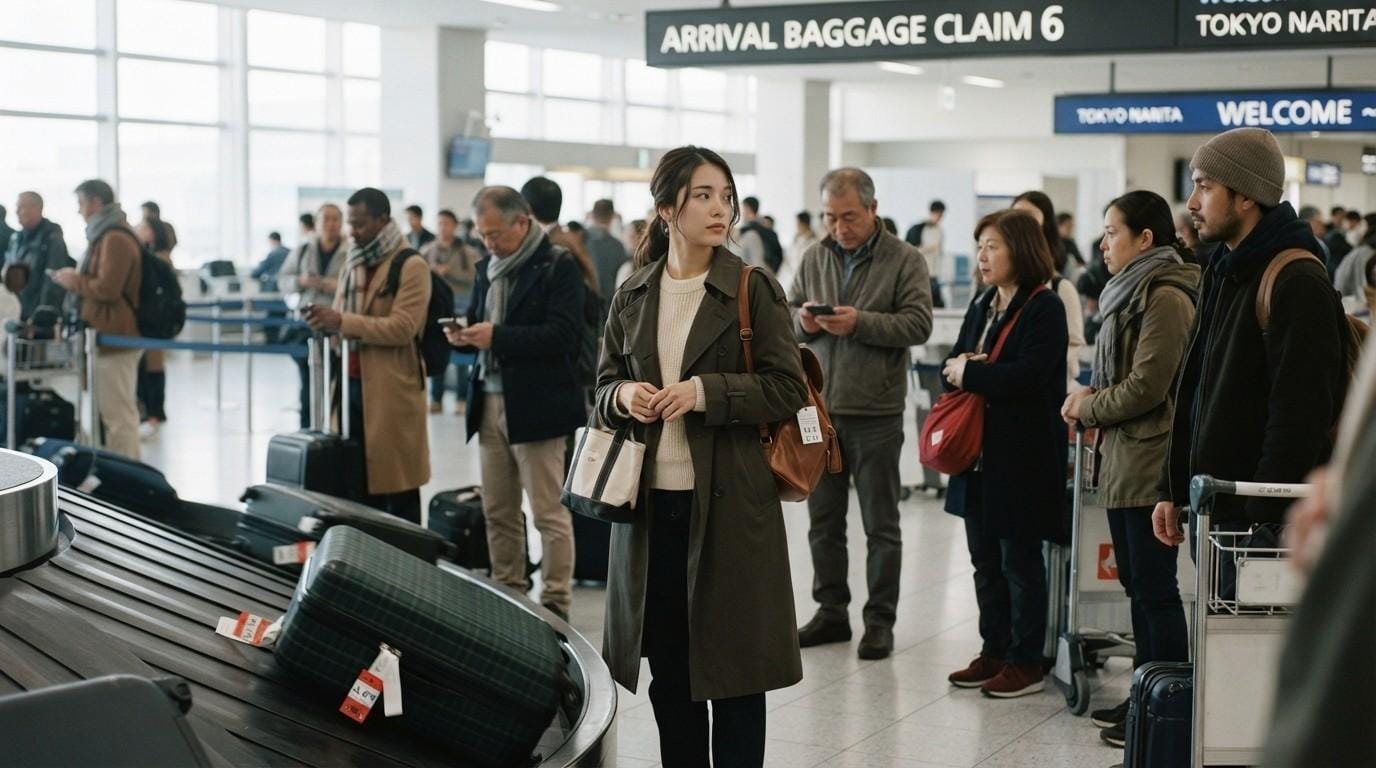 Woman-Waiting-For-Baggage-Carousel-First-Impressions