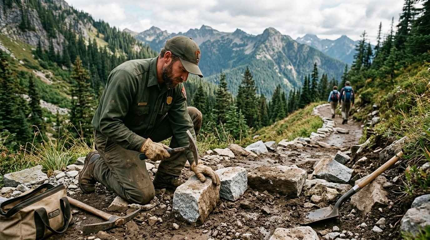 Park-Ranger-Repairing-Hiking-Trail-Myth-of-Sisyphus