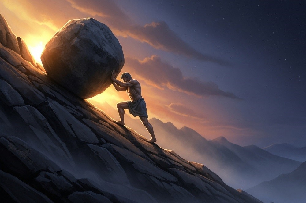 The-Myth-of-Sisyphus-Pushing-Boulder-Uphill