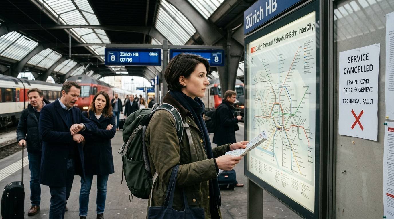 Traveler-Reading-Cancelled-Service-Best-Laid-Plans
