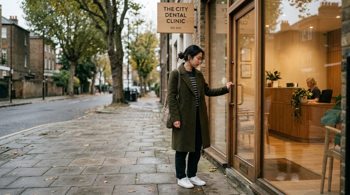 Woman-Hesitating-At-Clinic-Door-Irrational-Fears