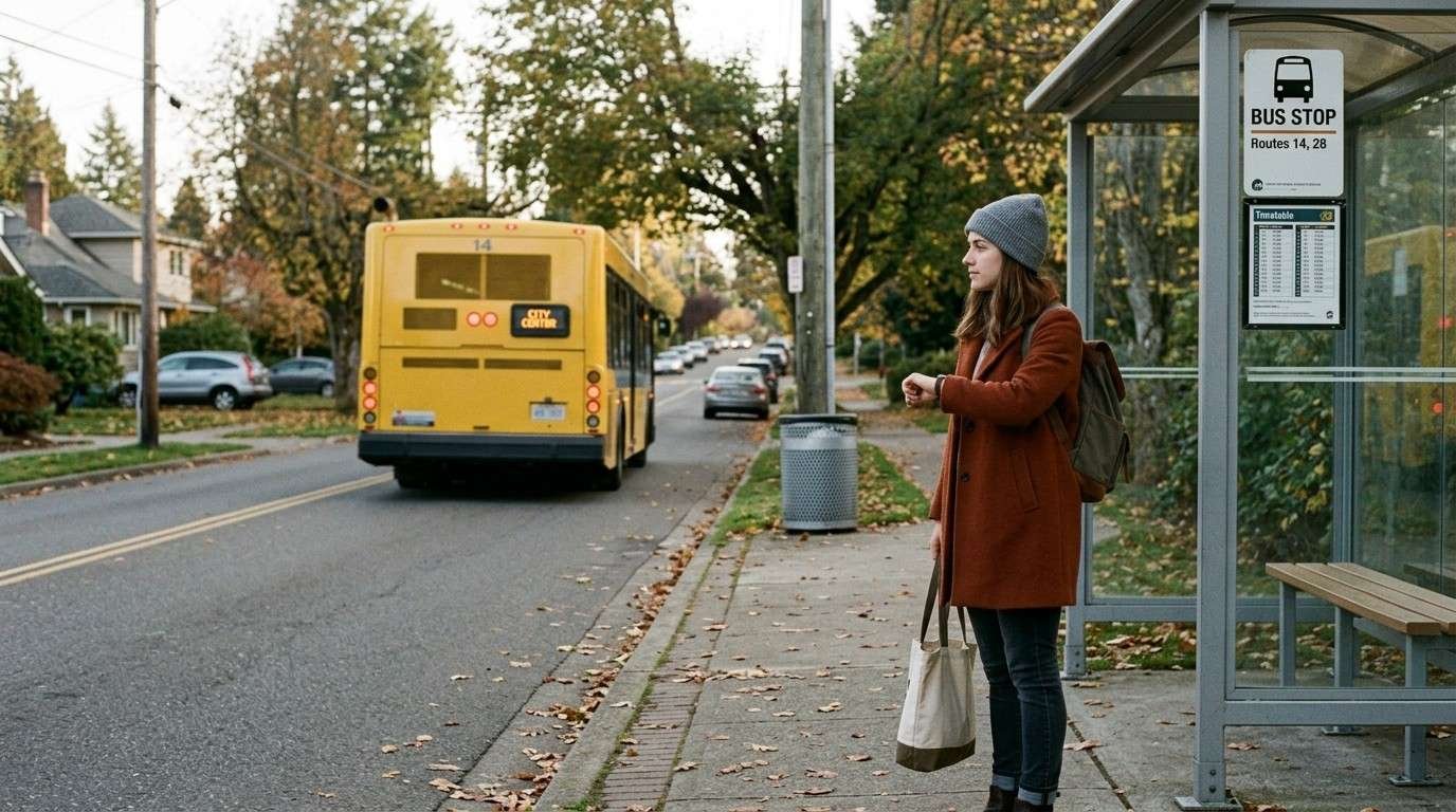 Woman-Watches-Bus-Pull-Away-Sliding-Door