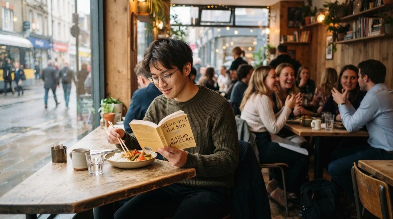 Man-Reading-Book-Lunchtime-Confident-Self
