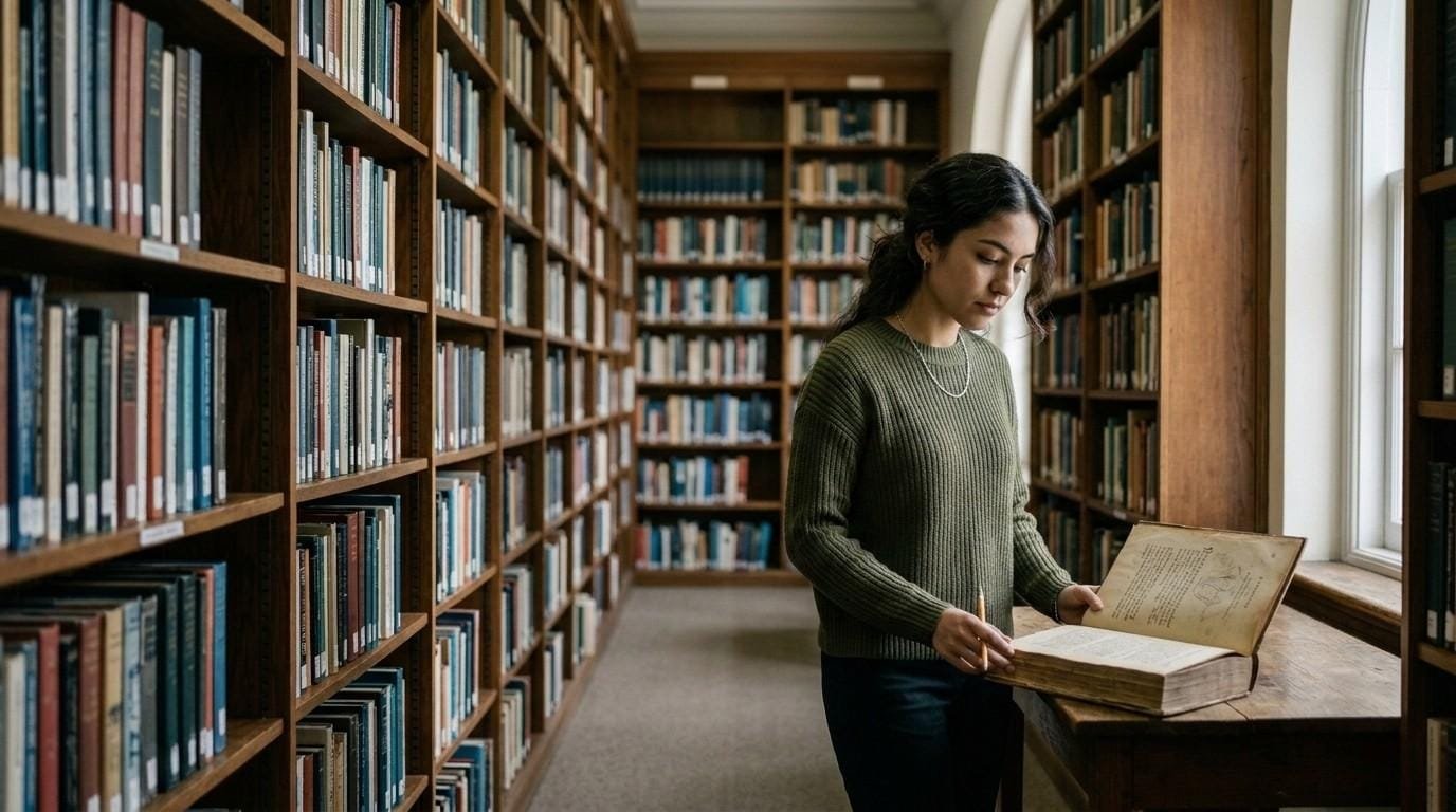 Librarian-Among-Bookshelves-Reading-Life-Lessons
