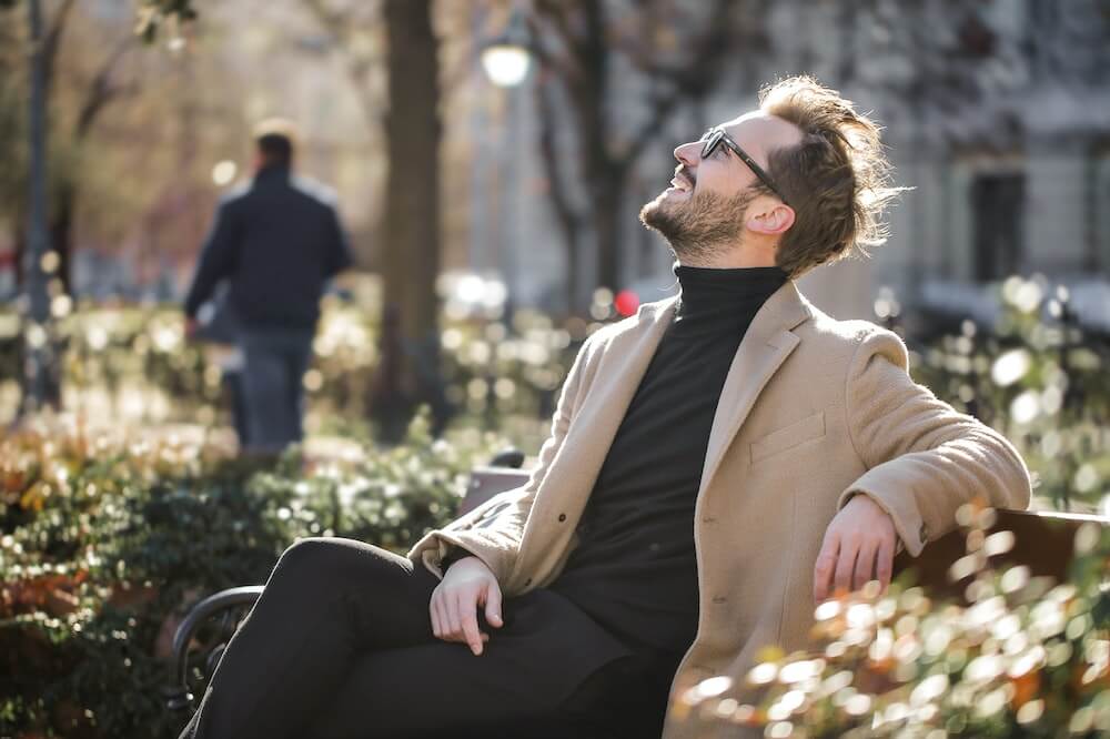Man-feeling-uplifted