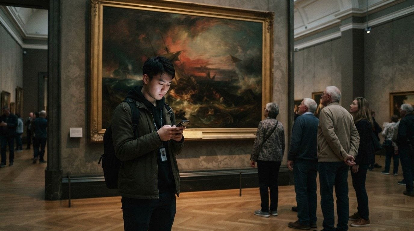 The Situationship Trap: Why Undefined Love Always Costs You More 2 Man-Scrolling-Phone-in-Museum-Social-Media-Addiction