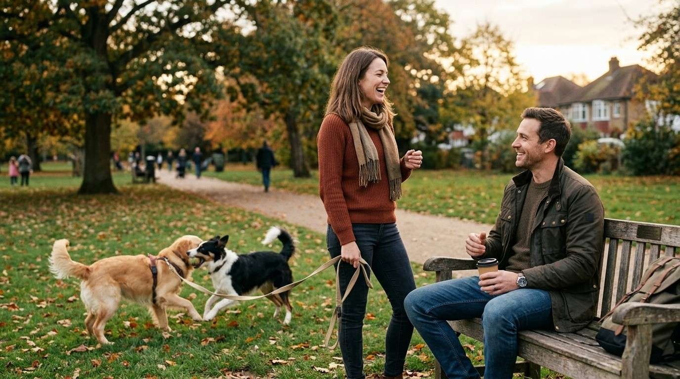 Couple-Chatting-While-Their-Dogs-Play-Intentional-Dating