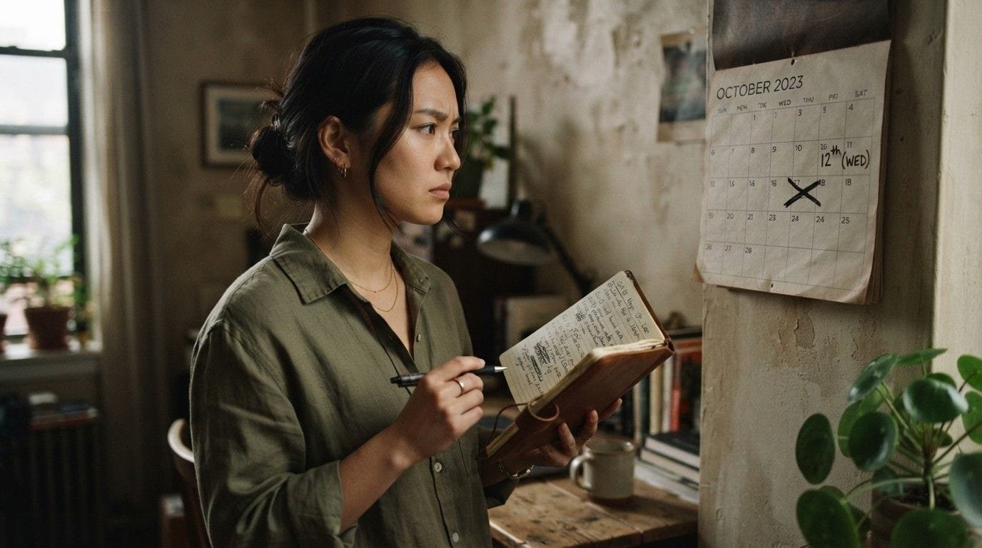 Woman-Studying-Wall-Calendar-Gaslighting