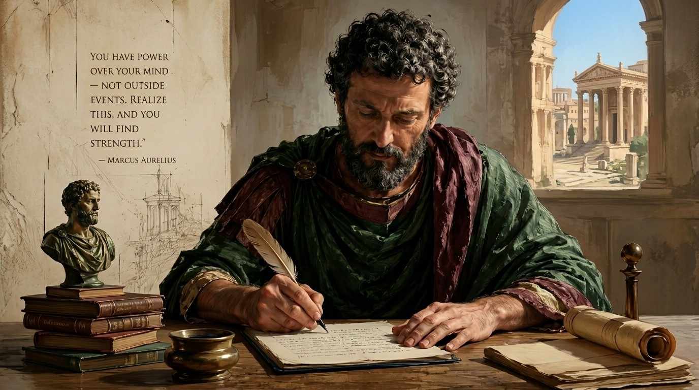 Marcus-Aurelius-Writing-at-His-Desk