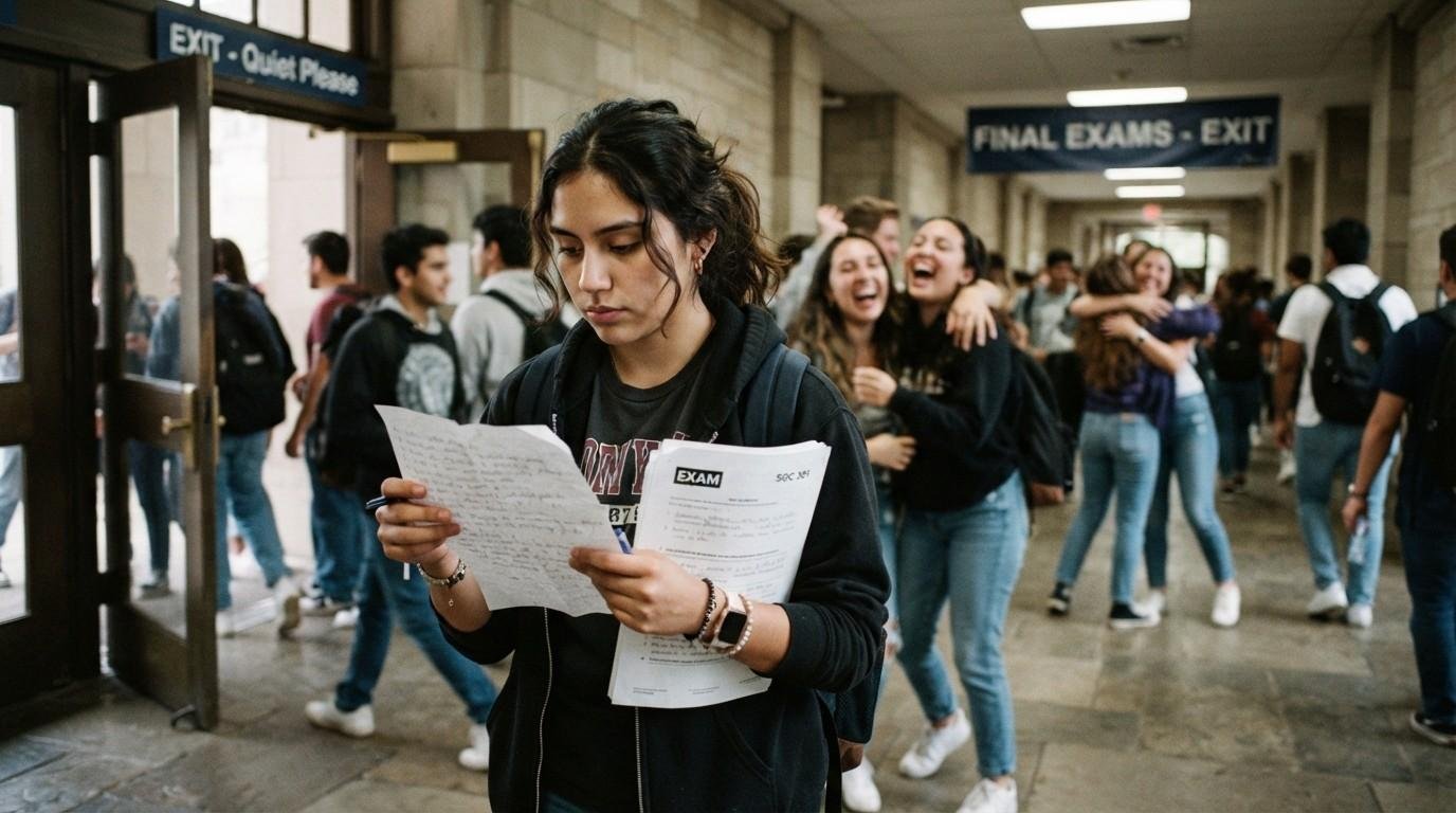 Student Checking Answers After Exam High Functioning