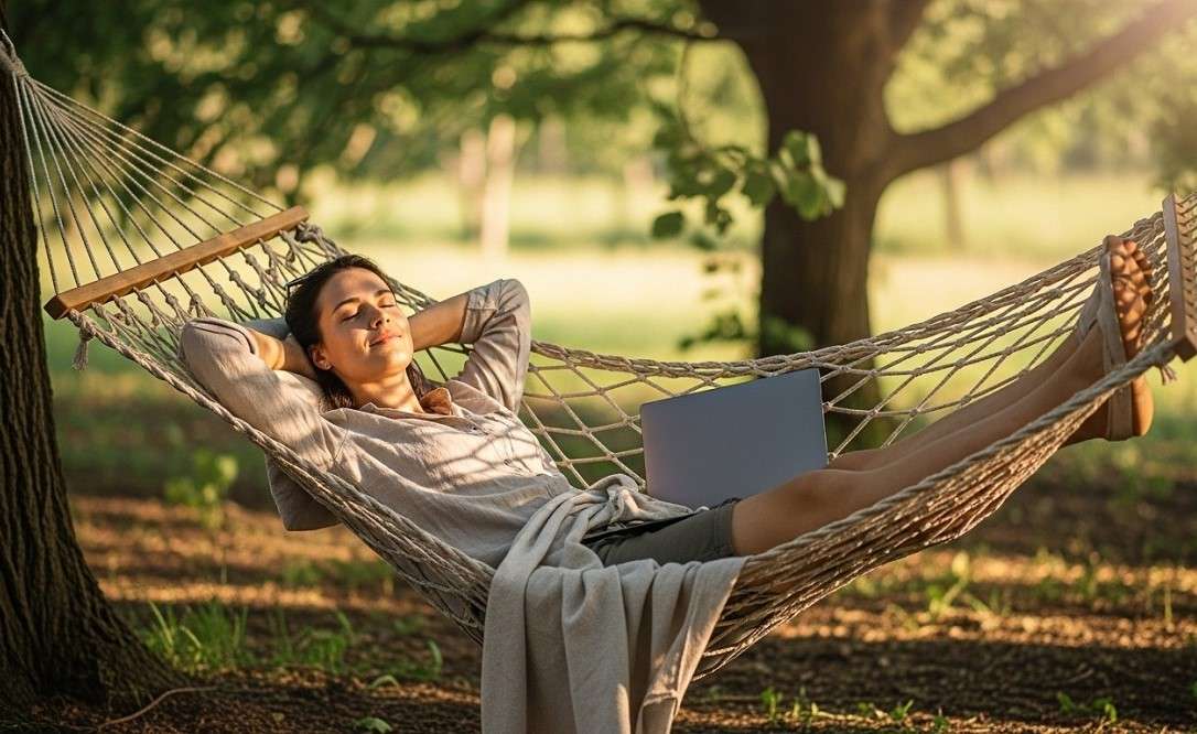 Woman-Lying-Comfortably-In-Hammock