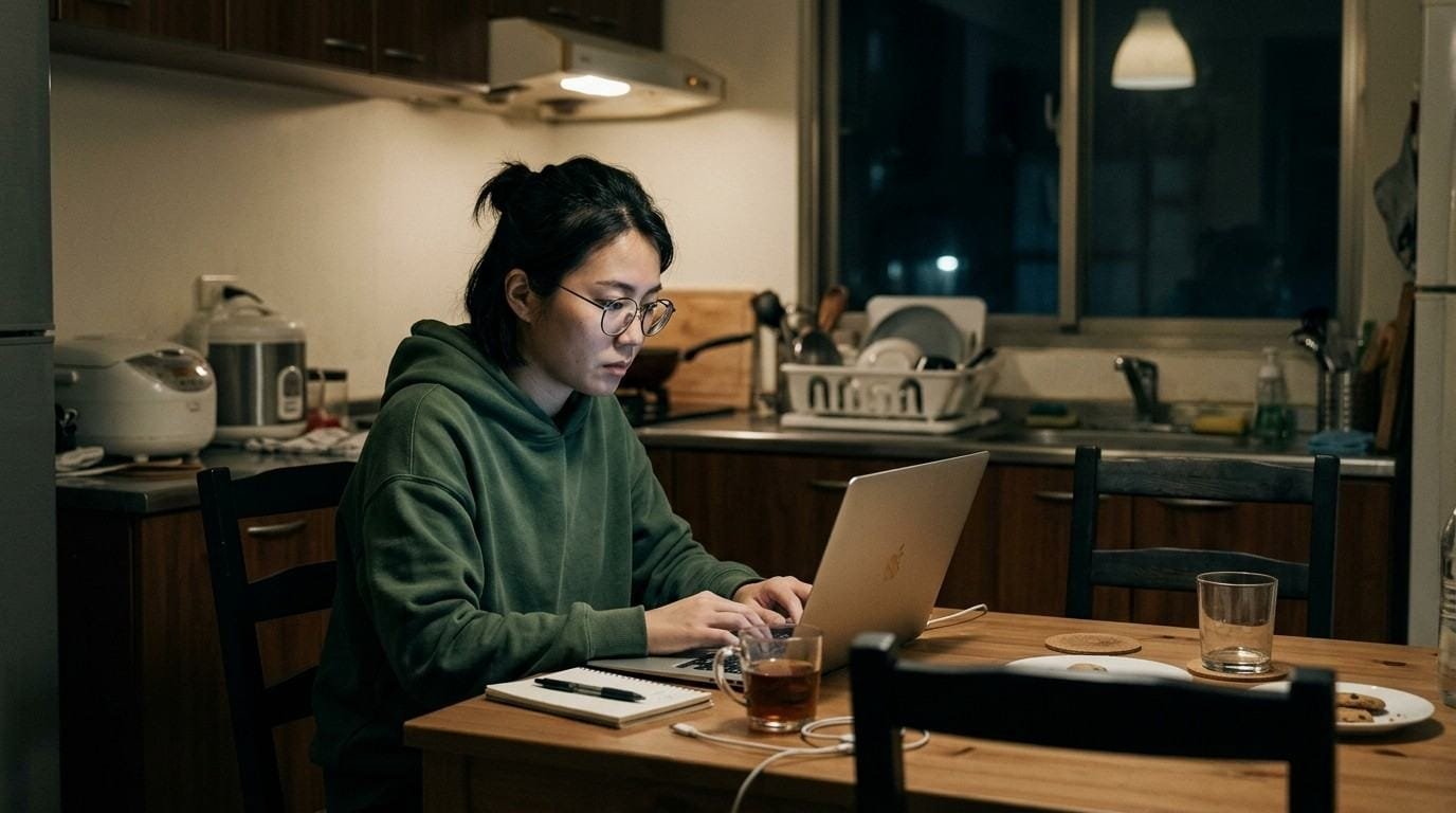 Mental Clarity What the Ancients Knew That We've Forgotten 2 Woman-Typing-On-Laptop-Kitchen-AI-Psychosis