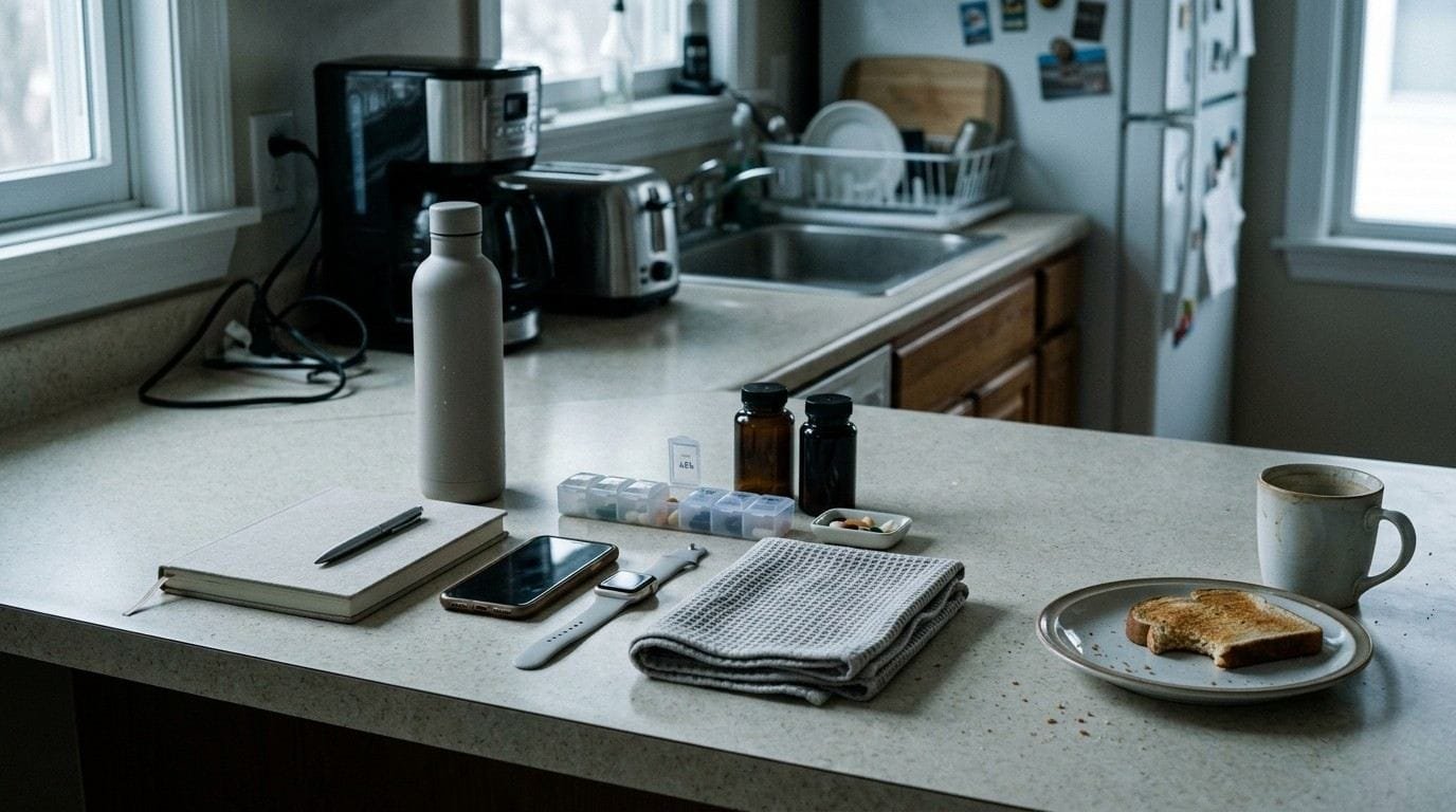 Wellness-Routine-Items-On-Counter-Nervous-System-Regulation