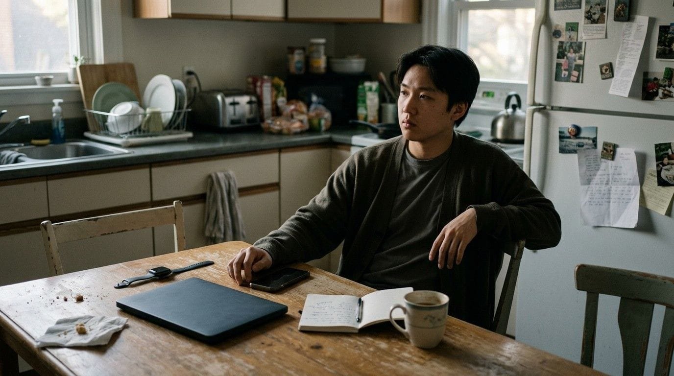 Young Man Sitting At Kitchen Table Nervous System Regulation